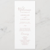 Feuille minimale | Dusty Rose Wedding Programme (Devant)