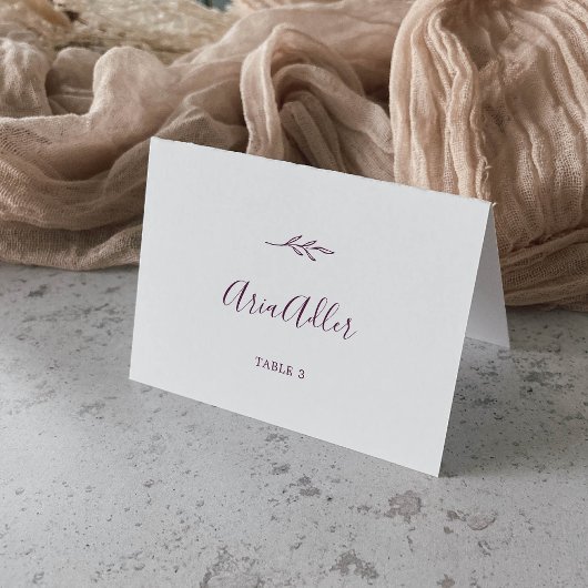 Feuille minimale | Eggplant Nom de l'invité Cartes
