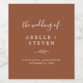 Feuille minimale | Étiquette de vin Mariage en ter (Étiquettes simples)