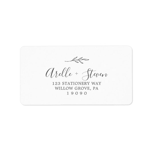 Feuille minimale | Étiquettes de adresse gris fonc (Devant)