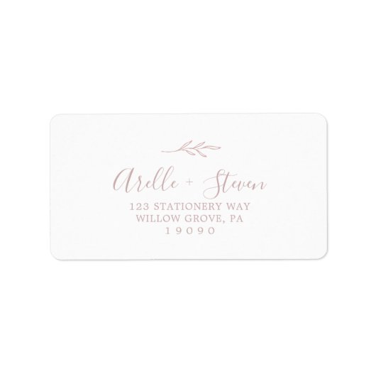 Feuille minimale | Étiquettes de adresse roses (Devant)