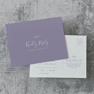 Feuille minimale Lavender Menu Choix Carte Posta