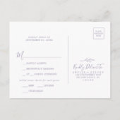 Feuille minimale | Lavender Menu Choix Carte Posta (Dos)