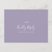 Feuille minimale | Lavender Menu Choix Carte Posta (Devant)