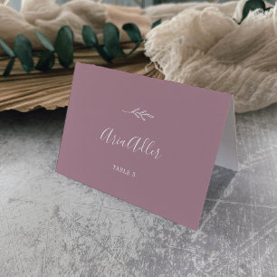 Feuille minimale Mauve Guest Nom Cartes de Place