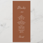 Feuille minimale | Menu Dîner et Boissons en terre (Dos)