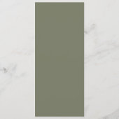 Feuille minimale | Menu du dîner Mariage vert oliv (Dos)
