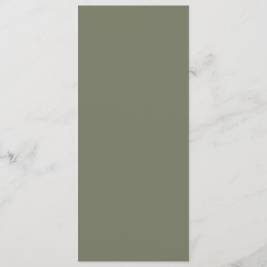 Feuille minimale | Menu du dîner Mariage vert oliv (Dos)