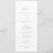 Feuille minimale | Menu Mariage Gold Dinner Menu (Devant)