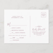 Feuille minimale | Menu Mauve Choix Carte Postale  (Dos)