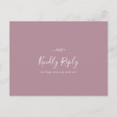 Feuille minimale | Menu Mauve Choix Carte Postale  (Devant)