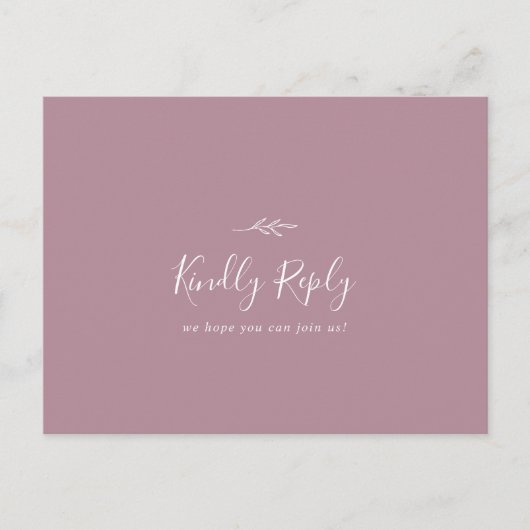 Feuille minimale | Menu Mauve Choix Carte Postale  (Devant)