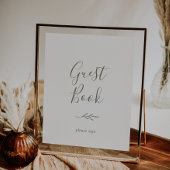 Feuille minimale | Olive Green Guest Book Poster