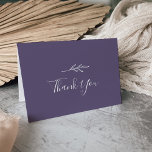 Feuille minimale | Plum violet Mariage Carte de re<br><div class="desc">Ce carte de remerciements de mariage de prune de feuilles minimes est parfait pour un mariage de saumons. Le design des tons de bijoux est composé d'une simple silhouette de feuilles verdoyantes dans un violet bleu foncé violet avec un style boho minimaliste. Personnalisez l'intérieur de la carte avec vos noms,...</div>