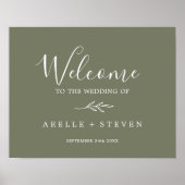 Feuille minimale | Poster de bienvenue du Mariage (Devant)
