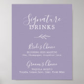 Feuille minimale | Poster des boissons Lavender Si (Devant)