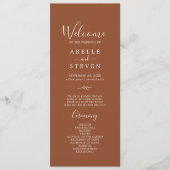 Feuille minimale | Programme de mariage en terre c (Devant)