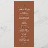 Feuille minimale | Programme de mariage en terre c (Dos)