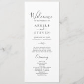 Feuille minimale | Programme de mariage gris foncé (Devant)