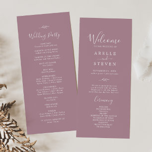 Feuille minimale   Programme de mariage mauve