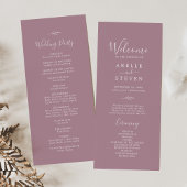 Feuille minimale | Programme de mariage mauve