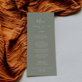 Feuille minimale | Sage Green Dinner Menu Mariage