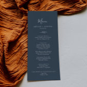 Feuille minimale | Slate Blue Mariage Dinner Menu
