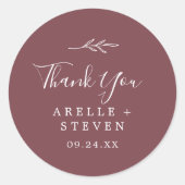 Feuille minimale | Sticker Favour Merci Bourgogne (Devant)