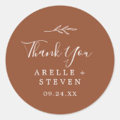 Feuille minimale | Sticker Merci en terre cuite Fa (Devant)