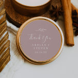 Feuille minimale | Sticker Rose Dusty Favoriser Me<br><div class="desc">Ces stickers minimes rose feuillu merci mariage pour un mariage sont parfaits pour une réception de mariage boho. Le design romantique présente une silhouette de verdure simple en mauve rose vif avec un style boho minimaliste classique. Personnalisez les étiquettes autocollants avec vos noms, l'événement (le cas échéant) et la date....</div>