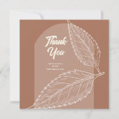 Feuille Mocha Mariage Merci Cartes (Devant)