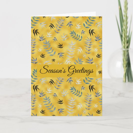 Feuille moderne motif or arrière - plan Carte de v (Devant)