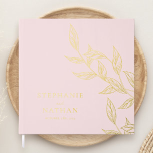 Feuille moderne simple Blush Pink Mariage Or