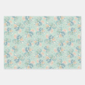 Feuille Monstera - Turquoise, Vert, Corail, Moutar (Devant)