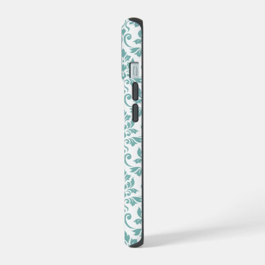 Feuille Motif Damask Sarcelle (Sur mesure) (Côté gauche)