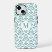 Feuille Motif Damask Sarcelle (Sur mesure) (Verso)