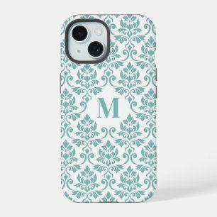 Feuille Motif Damask Sarcelle (Sur mesure)