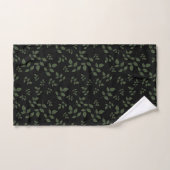 Feuille noir vert motif (Serviette à main)