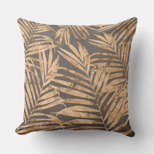 Feuille or/bronze Imprimer Coussin réversible (Recto)
