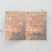 Feuille orange (1) Carte Thanksgiving (Intérieur)