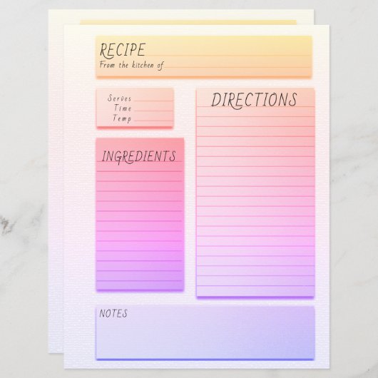 Feuille papier (Devant / Derrière)