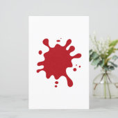 Feuille papier à éclaboussure d'encre rouge tomate (Debout devant)