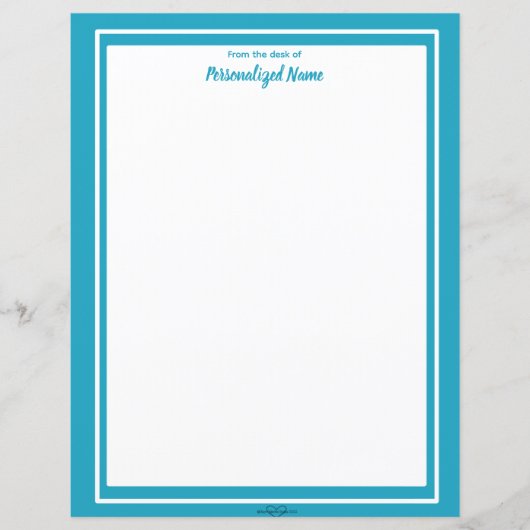 Feuille papier bleu non doublée à deux lignes (Devant)