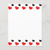 Feuille papier Coeurs rouge et noir (Devant)
