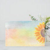 Feuille papier couleur tournesol aquarelle (Debout devant)