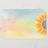Feuille papier couleur tournesol aquarelle (Devant / Derrière)