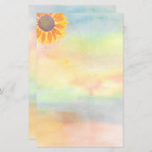 Feuille papier d'aquarelle de tournesol (Devant / Derrière)