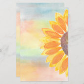 Feuille papier d'aquarelle de tournesol jaune (Devant / Derrière)