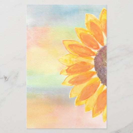 Feuille papier d'aquarelle de tournesol jaune (Devant)