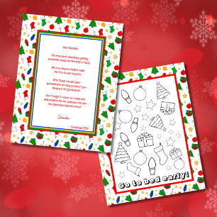 Feuille papier de la page Lettre père Noël & Color
